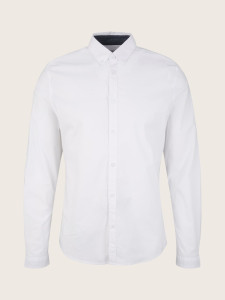 Сорочка fitted poplin stretch shirt 1032343-20000 Tom Tailor L Білий 1032343-20000