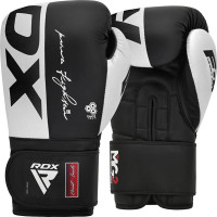 Рукавиці боксерські RDX BOXING GLOVES REX F4 чорний, білий 10 унцій (BGR-F4B) BGR-F4B