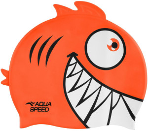 Шапочка для плавання Aqua Speed ZOO Pirana 9702 піранья, помаранчевий Діт OSFM 246-75