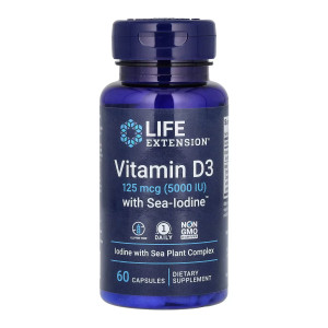 Капсули Vit D3 with Sea-Iodine™ 125 mcg (5000 IU) - 60 caps 2022-10-1914