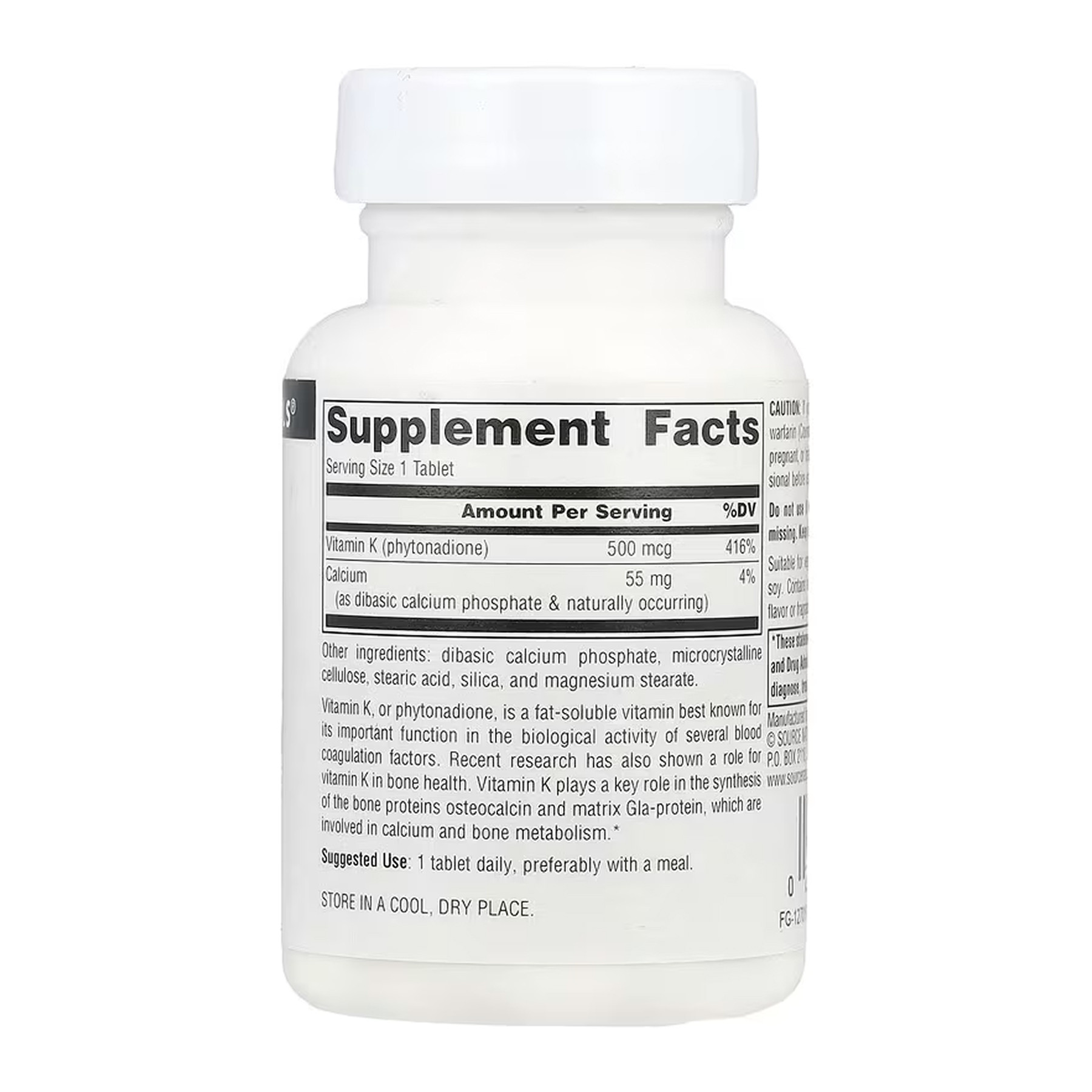 Таблетки Source Naturals Vitamin K 500 mcg - 100 tabs 2023-10-6146