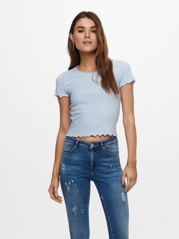 Блуза ONLEMMA S/S SHORT TOP NOOS JRS 15201206 Halogen Blue ONLY L Блакитний 15201206HalogenBlue