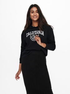 Худі ONLCOMFY LIFE L/S PRINT HOOD SWT 15241152-Black-Print:CALIFORNIA WHITE ONLY M Чорний 15241152-BLACK-PRINT:CALI