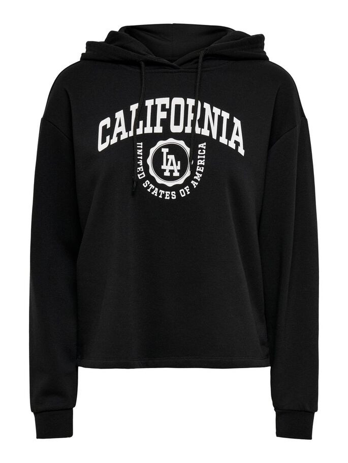 Худі ONLCOMFY LIFE L/S PRINT HOOD SWT 15241152-Black-Print:CALIFORNIA WHITE ONLY M Чорний 15241152-BLACK-PRINT:CALI
