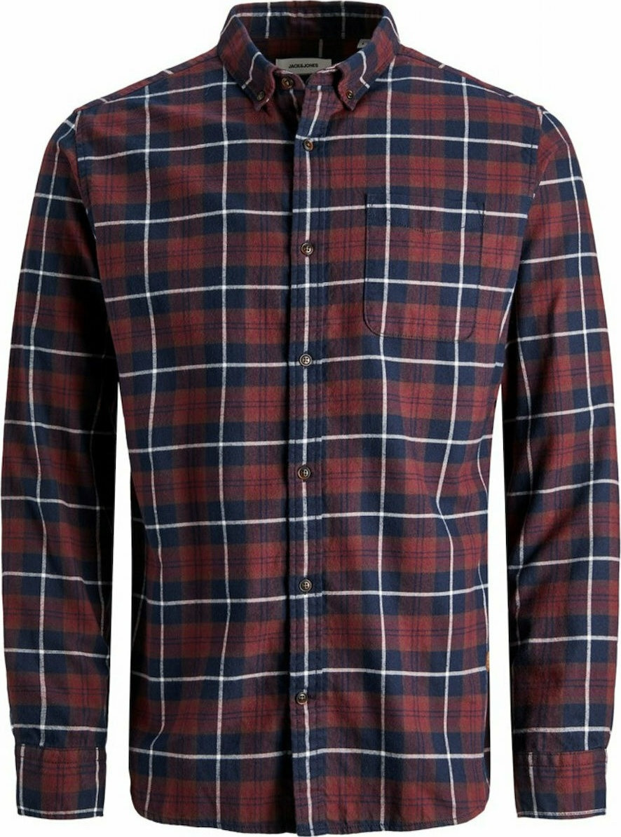 Сорочка JJECLASSIC DENVER CHECK SHIRT L/S STS 12189449-Port Royale-Fit:SLIM FITиJack&Jones M Бордови 12189449-PORT ROYALE-FIT: