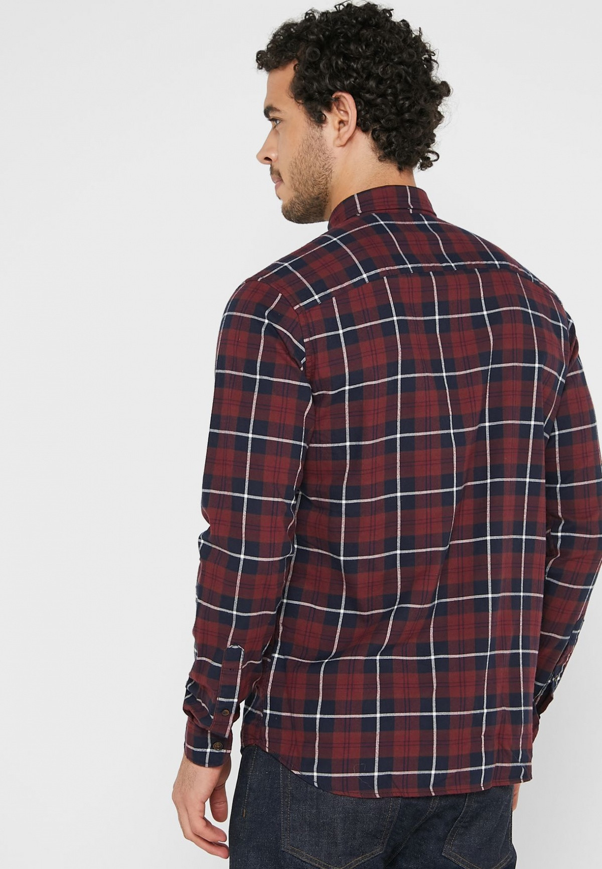 Сорочка JJECLASSIC DENVER CHECK SHIRT L/S STS 12189449-Port Royale-Fit:SLIM FITиJack&Jones M Бордови 12189449-PORT ROYALE-FIT: