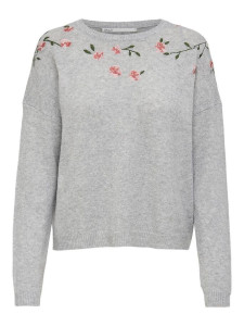 Пуловер ONLFIE LIFE L/S PULLOVER CC KNT 15232538-Light Grey Melange ONLY L Сірий 15232538-LIGHT GREY MELAN