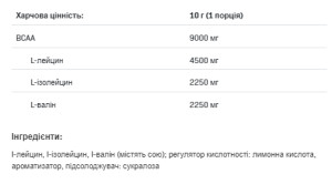 Порошок BCAA Instant - 400g Lemon 100-67-4693165-20