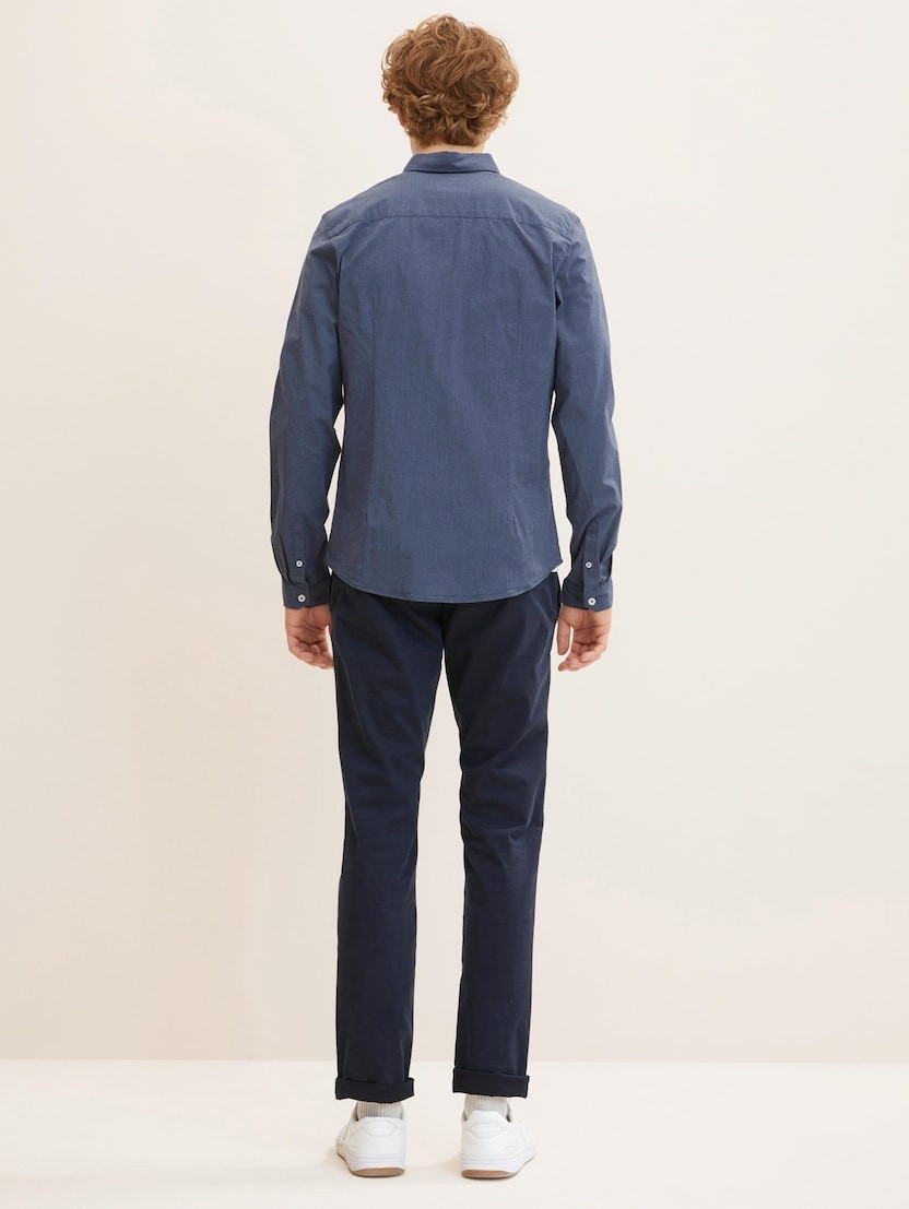 Сорочка fitted poplin stretch shirt 1032343-30218 Tom Tailor XL Темно-синій 1032343-30218