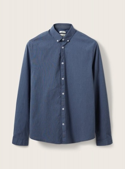 Сорочка fitted poplin stretch shirt 1032343-30218 Tom Tailor XL Темно-синій 1032343-30218