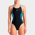 Купальник закритий для жінок Arena OPENINGS SWIMSUIT V BACK LB чорно-бірюзовий Жін 36 008063-580