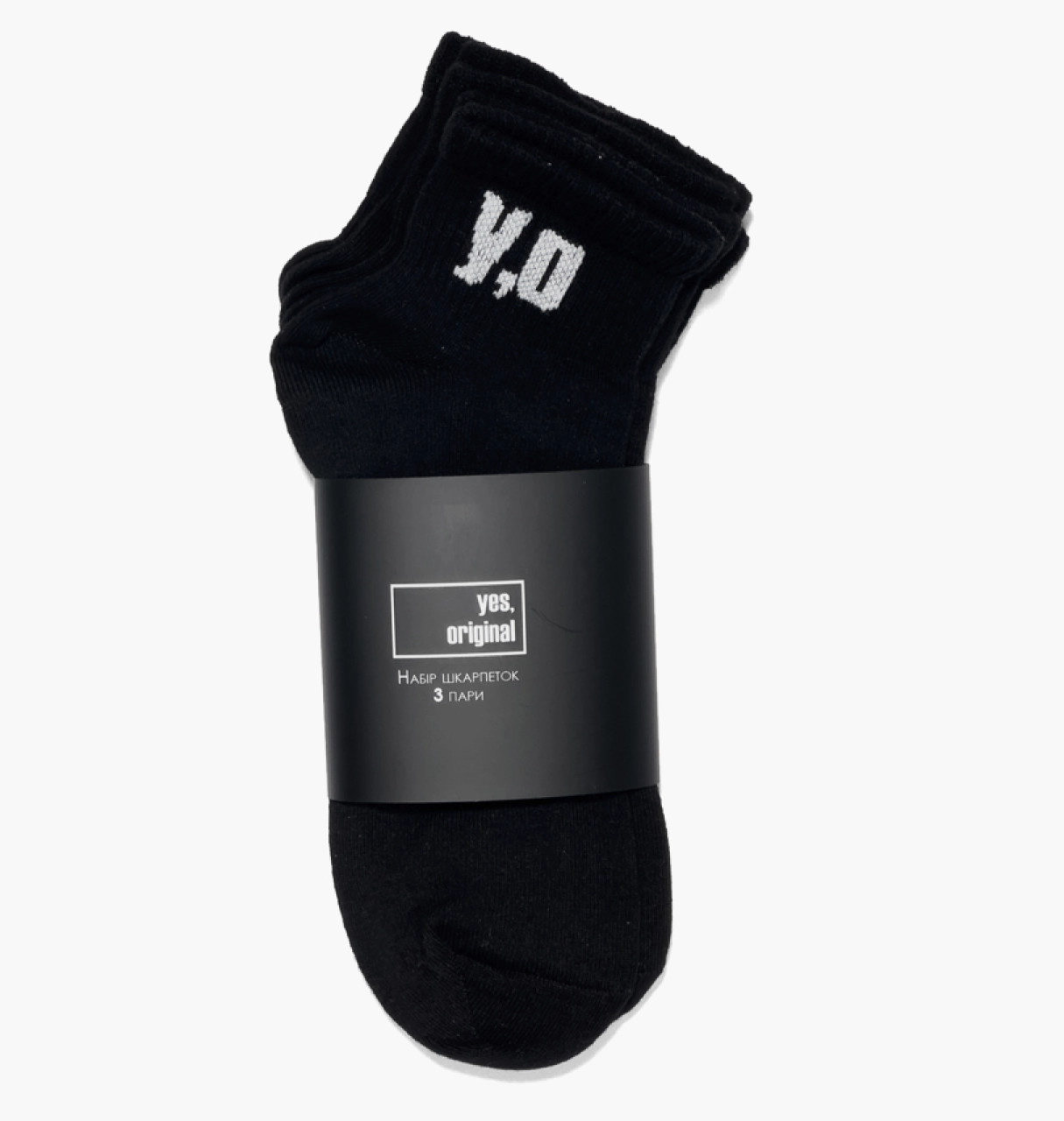 Шкарпетки yes, original 3 Pack Socks Mid Black 100000-127 100000-127