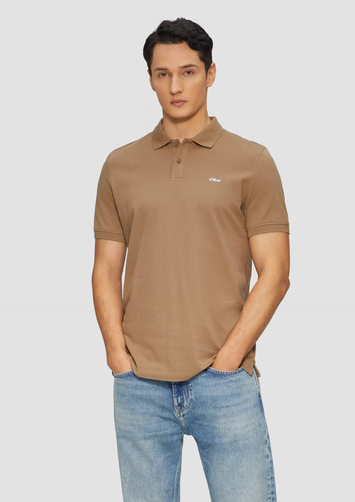 Поло cotton piqué polo shirt 2138262.8483 s.Oliver L Коричневий 2138262.8483