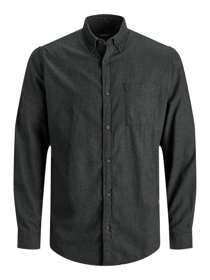 Сорочка JJECLASSIC HEATHER SHIRT L/S STS 12189760-Dark Grey Melange-Fit:SLIM FIT Jack&Jones L Темно 12189760-Dark Grey Melang