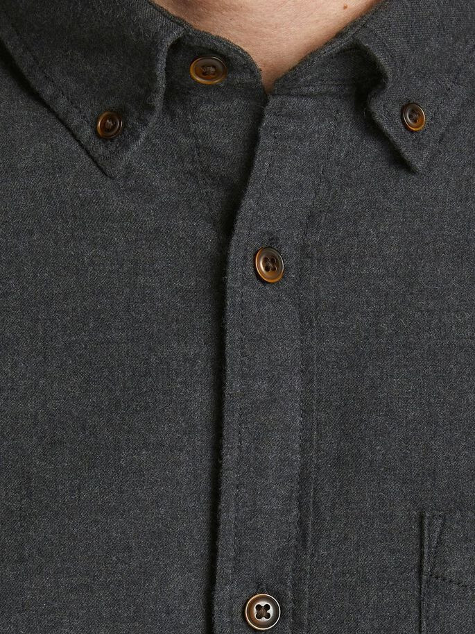 Сорочка JJECLASSIC HEATHER SHIRT L/S STS 12189760-Dark Grey Melange-Fit:SLIM FIT Jack&Jones L Темно 12189760-Dark Grey Melang