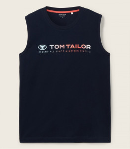Майка Tanktop with a logo print 1041866ХХ10668 Tom Tailor L Темно-синій 1041866ХХ10668
