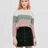 Пуловер ONLGEENA L/S BLOCK PULLOVER KNT NOOS 15161415-Cloud Dancer-Stripes:W. CHINOIS GREEN/ROS ONLY 15161415-CLOUD DANCER-STR