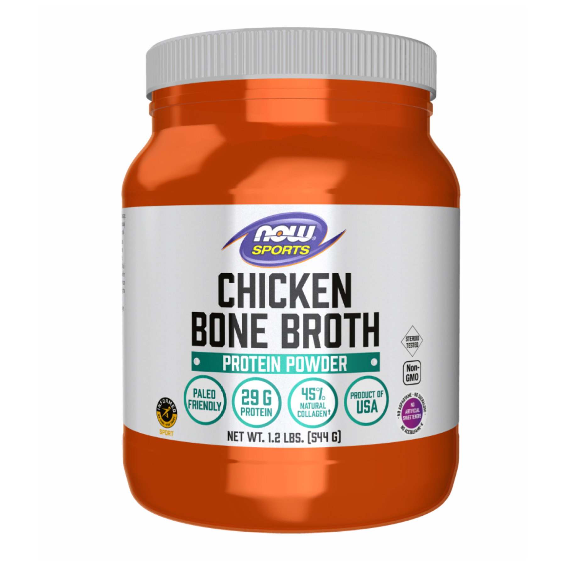 Порошок Chicken Bone Broth Pwd - 1.2 lbs (Пошкоджена пломба) 2022-10-1860