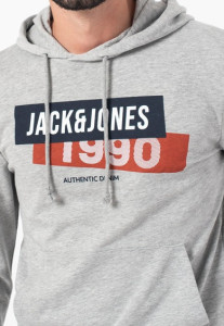 Толстовка JACSIMON LW SWEAT HOOD 12194721-Light Grey Melange Jack&Jones L Сірий 12194721-LIGHT GREY MELAN