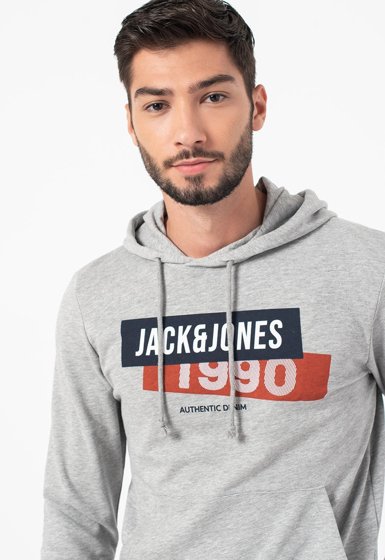 Толстовка JACSIMON LW SWEAT HOOD 12194721-Light Grey Melange Jack&Jones L Сірий 12194721-Light Grey Melan
