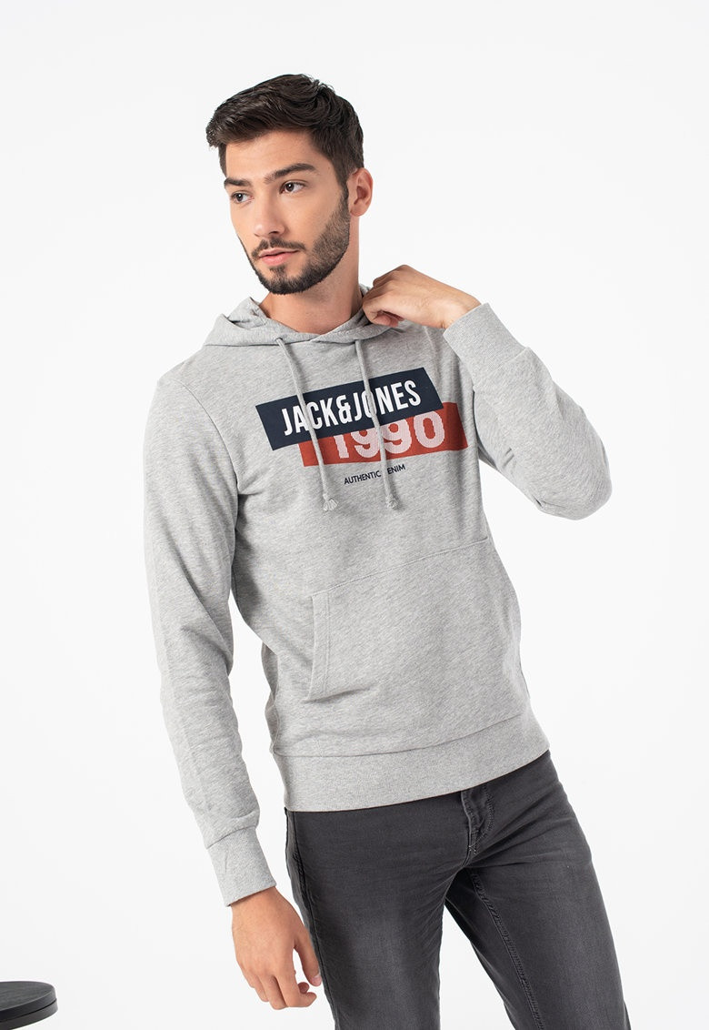 Толстовка JACSIMON LW SWEAT HOOD 12194721-Light Grey Melange Jack&Jones L Сірий 12194721-Light Grey Melan