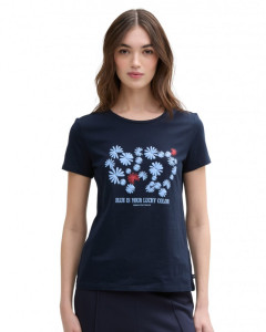 Футболка DENIM women's T-shirt 1045417-10668 Tom Tailor L Темно-синій 1045417-10668