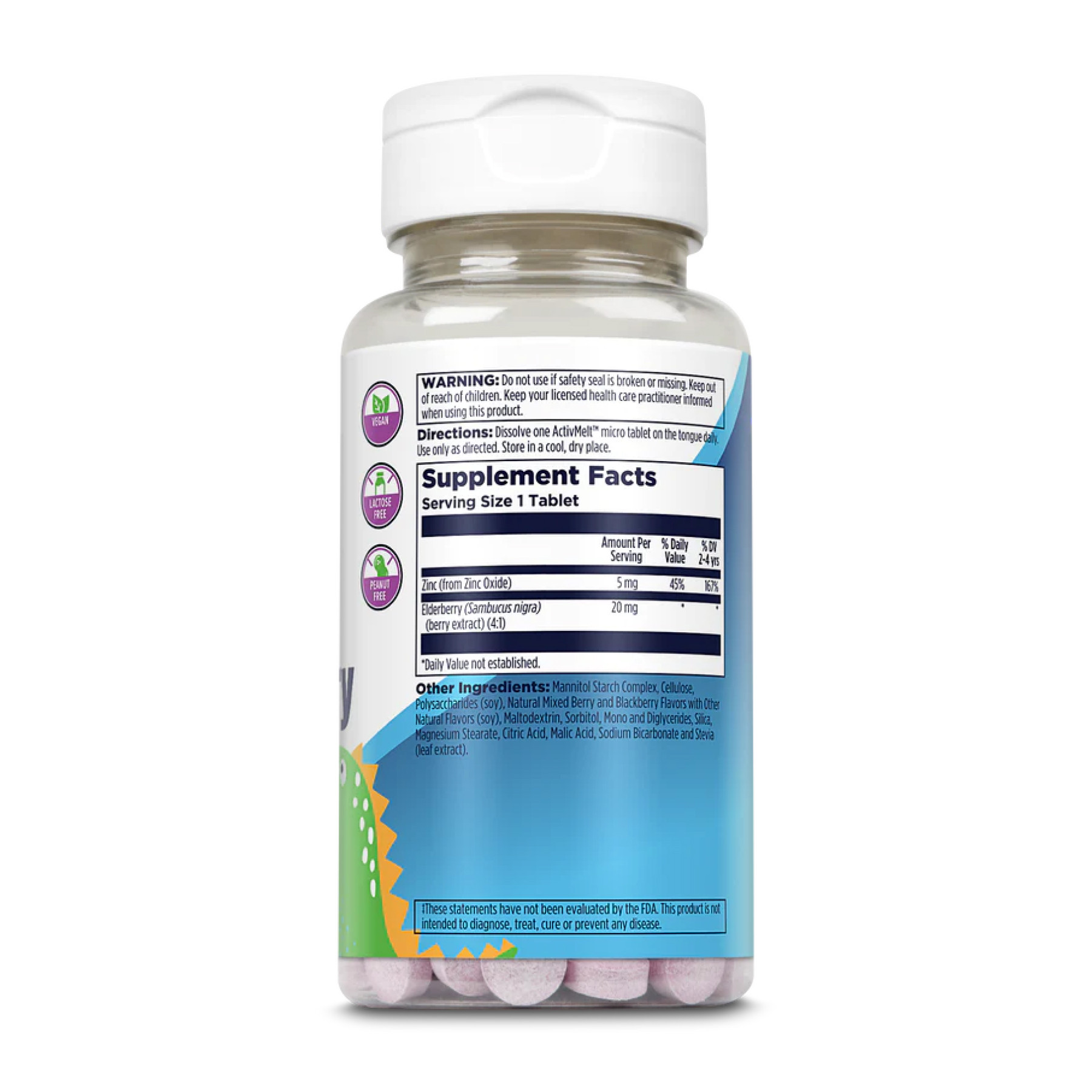 Таблетки KAL Zinc Elderberry 5mg - 90 tabs Berry 2023-10-2158