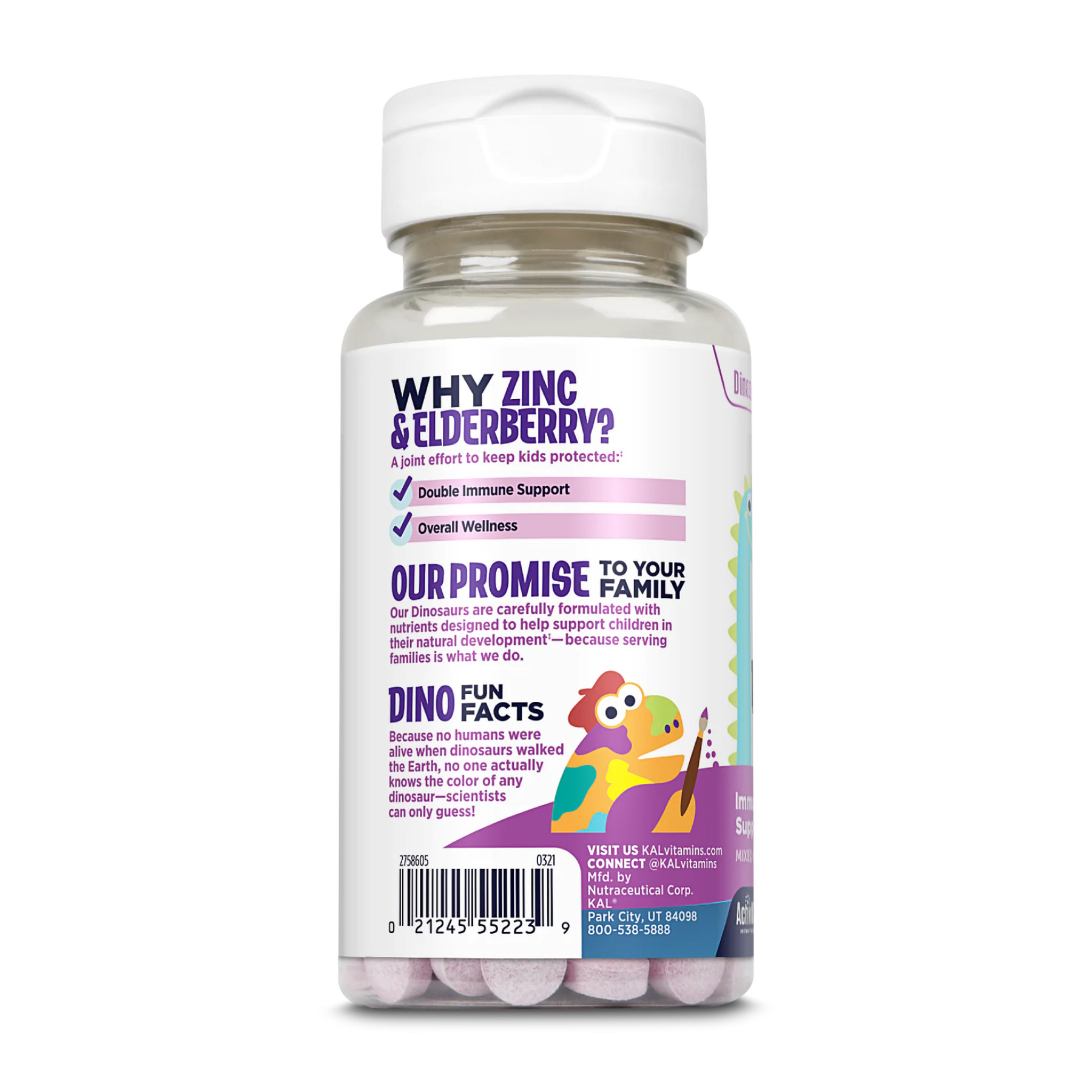 Таблетки KAL Zinc Elderberry 5mg - 90 tabs Berry 2023-10-2158