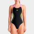 Купальник закритий для жінок Arena OPENINGS SWIMSUIT V BACK LB чорно-салатовий Жін 36 008063-590