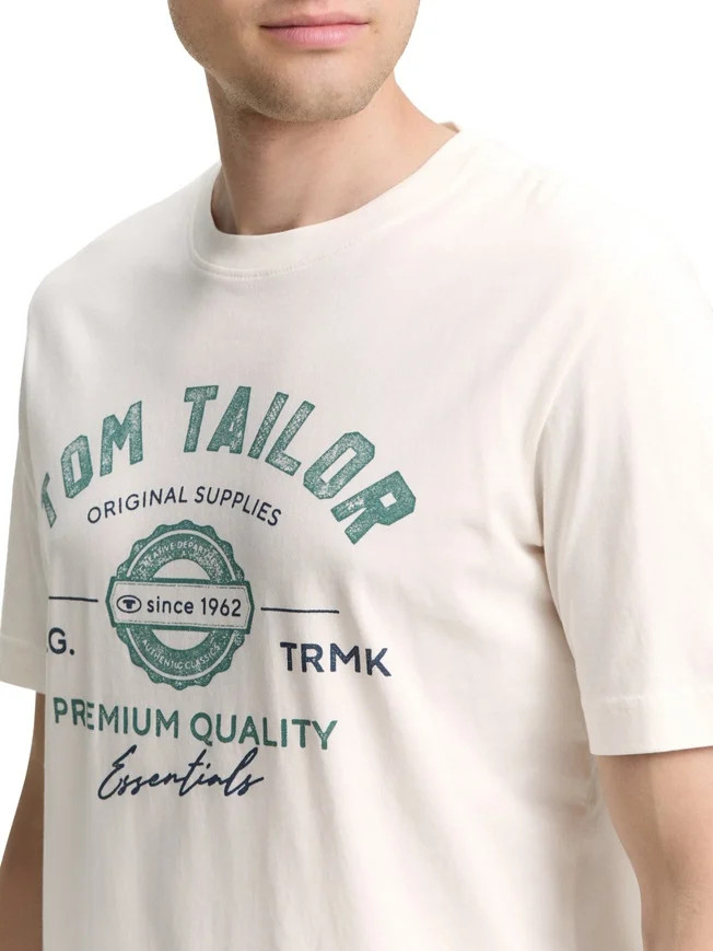 Футболка LOGO TEE MEN'S T-SHIRT 1037735-10348 Tom Tailor L Білий 1037735-10348