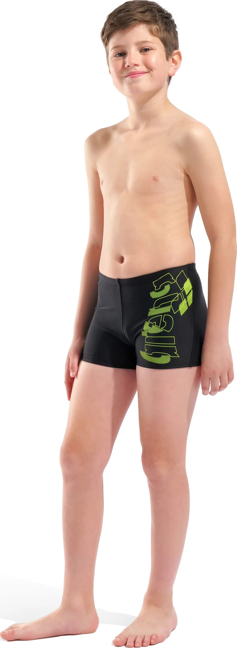 Шорти для плавання для хлопчиків Arena TALES SWIM SHORT чорний, жовтий дитячий 140 см (009087-506) 009087-506