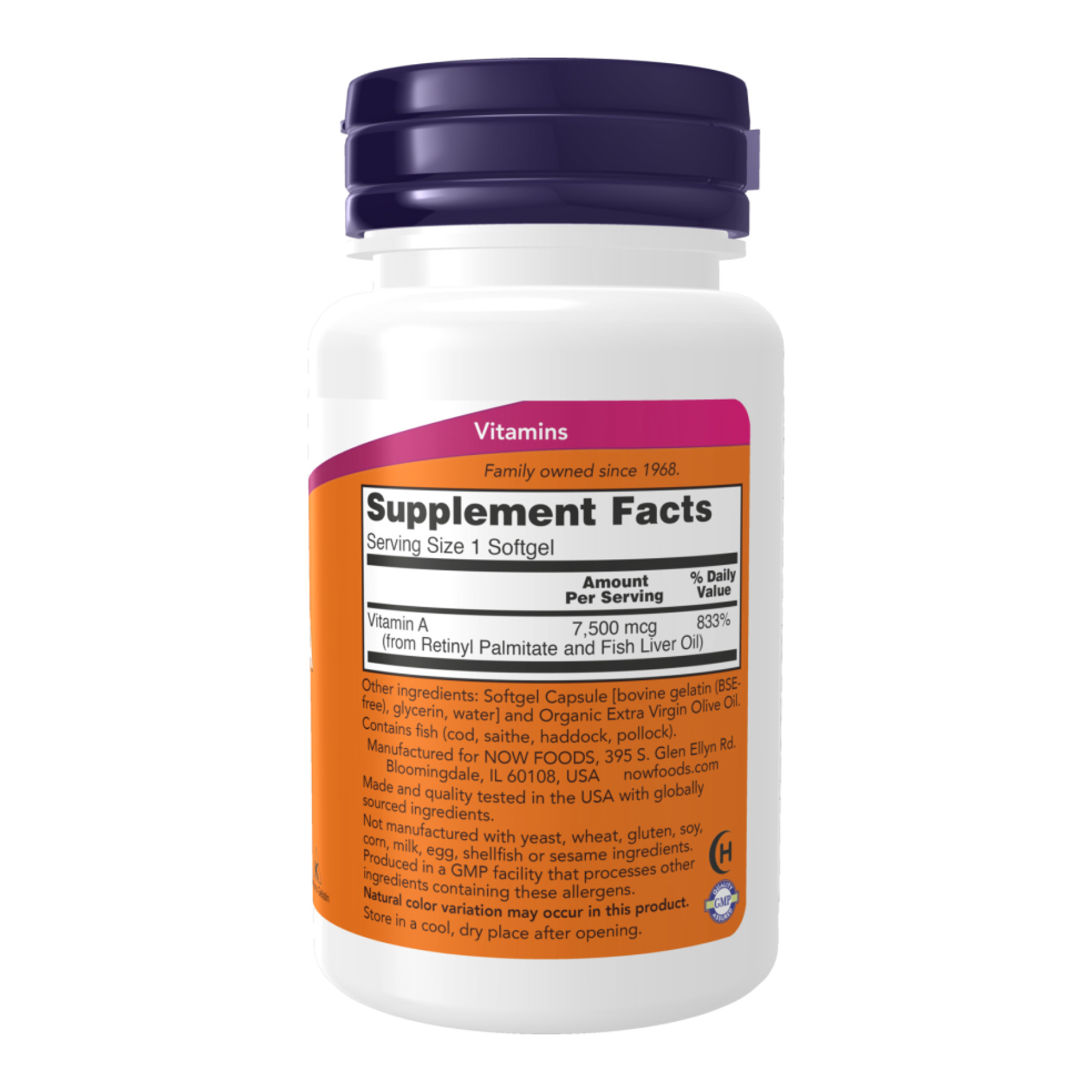 Софт гелеві капсули Now Foods Vitamin A 25,000 IU - 250 softgels 2023-10-2504