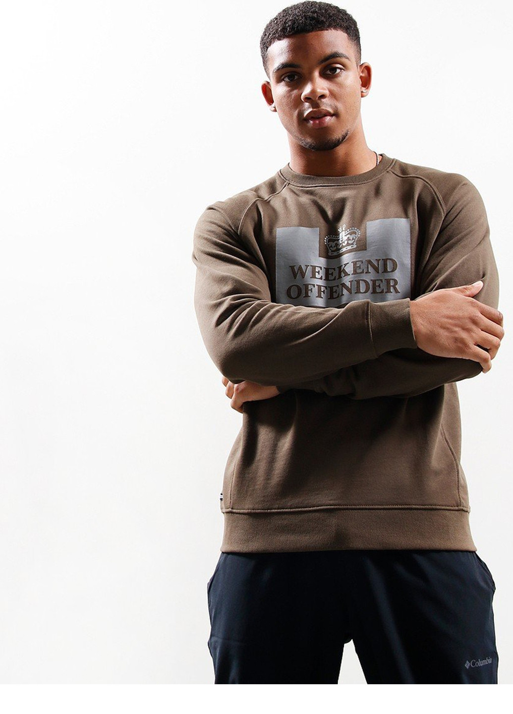 Кофта Weekend Offender Skylar Crew Dark Army/Mid Grey 278315753