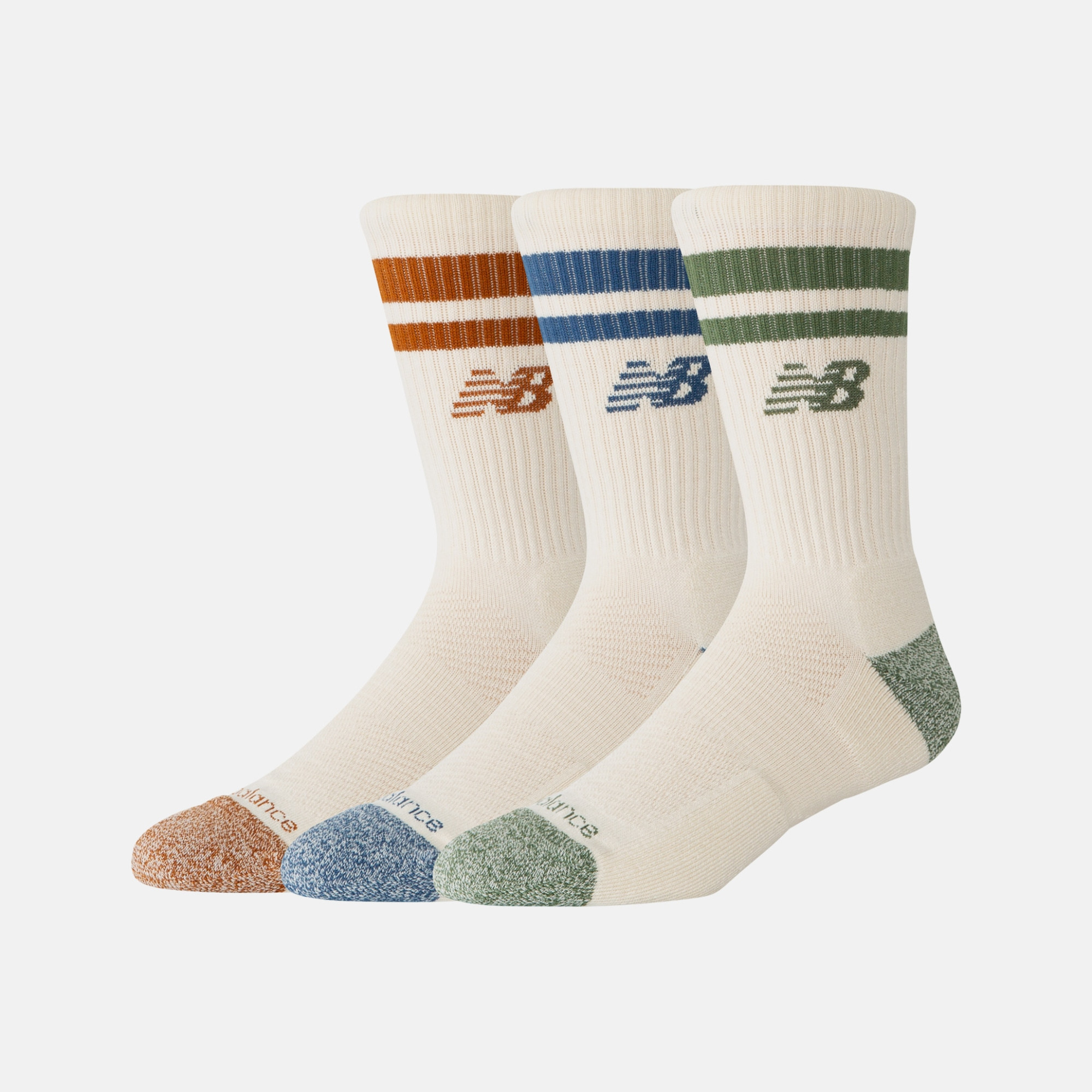 Шкарпетки New Balance Active Lifestyle Striped Crew Socks (3 пари) Beige LAS35210AS3 L LAS35210AS3