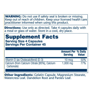 Капсули Solaray Calcium Citrate w/Vit D-3 1000mg - 180 caps 2023-10-2416