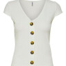 Блуза ONLNELLA S/S BUTTON TOP NOOS JRS 15181030 Cloud Dancer ONLY L Білий 15181030CLOUDDANCER