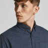 Сорочка JJECLASSIC HEATHER SHIRT L/S STS 12189760-Navy Blazer-Fit:SLIM FIT Jack&Jones L Темно-синій 12189760-NAVY BLAZER-FIT: