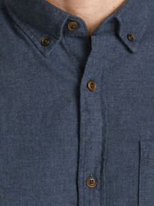 Сорочка JJECLASSIC HEATHER SHIRT L/S STS 12189760-Navy Blazer-Fit:SLIM FIT Jack&Jones L Темно-синій 12189760-NAVY BLAZER-FIT: