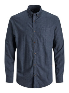Сорочка JJECLASSIC HEATHER SHIRT L/S STS 12189760-Navy Blazer-Fit:SLIM FIT Jack&Jones L Темно-синій 12189760-NAVY BLAZER-FIT: