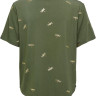 Футболка ONLFLORA S/S FOIL TOP JRS 15273576-Olive Night-Detail:Gun metal foil ONLY L Хакі 15273576-OLIVE NIGHT-DETA