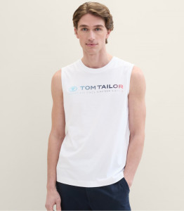 Майка Tanktop with a logo print 1041866ХХ20000 Tom Tailor L Білий 1041866ХХ20000