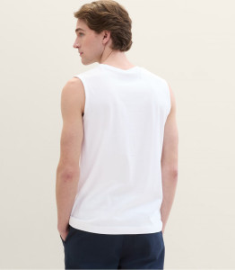 Майка Tanktop with a logo print 1041866ХХ20000 Tom Tailor L Білий 1041866ХХ20000