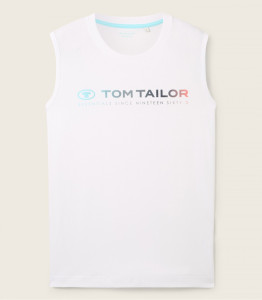 Майка Tanktop with a logo print 1041866ХХ20000 Tom Tailor L Білий 1041866ХХ20000
