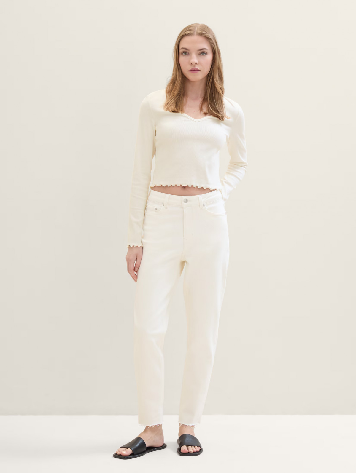 Джинси Mom-fit jeans 1040752ХХ22569 Tom Tailor 26 Білий 1040752ХХ22569