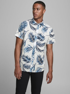 Сорочка JJCHRIS SHIRT SS PLAIN 12182710 White Jack&Jones L Білий 12182710WHITE