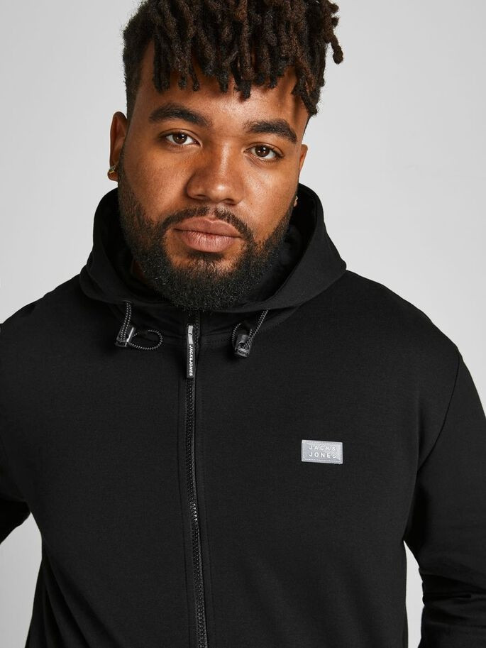 Толстовка JCOAIR SWEAT ZIP HOOD PS 12199271-Black Jack&Jones PLUS 3XL Чорний 12199271-Black