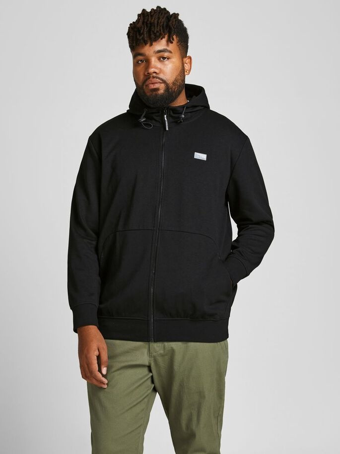 Толстовка JCOAIR SWEAT ZIP HOOD PS 12199271-Black Jack&Jones PLUS 3XL Чорний 12199271-Black
