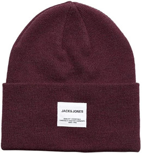 Шапка JACLONG KNIT BEANIE NOOS 12150627-Catawba Grape Jack&Jones ONE SIZE Бордовий 12150627-Catawba Grape