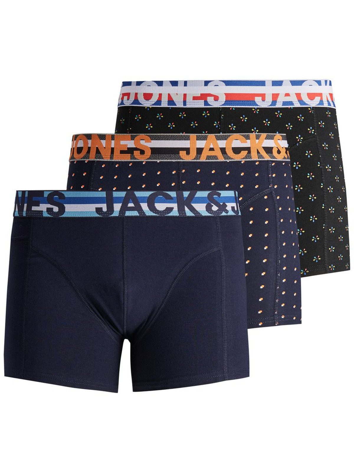 Труси-боксери 3шт 12151351Black Jack&Jones M Чорний,Темно-синій 12151351BLACK