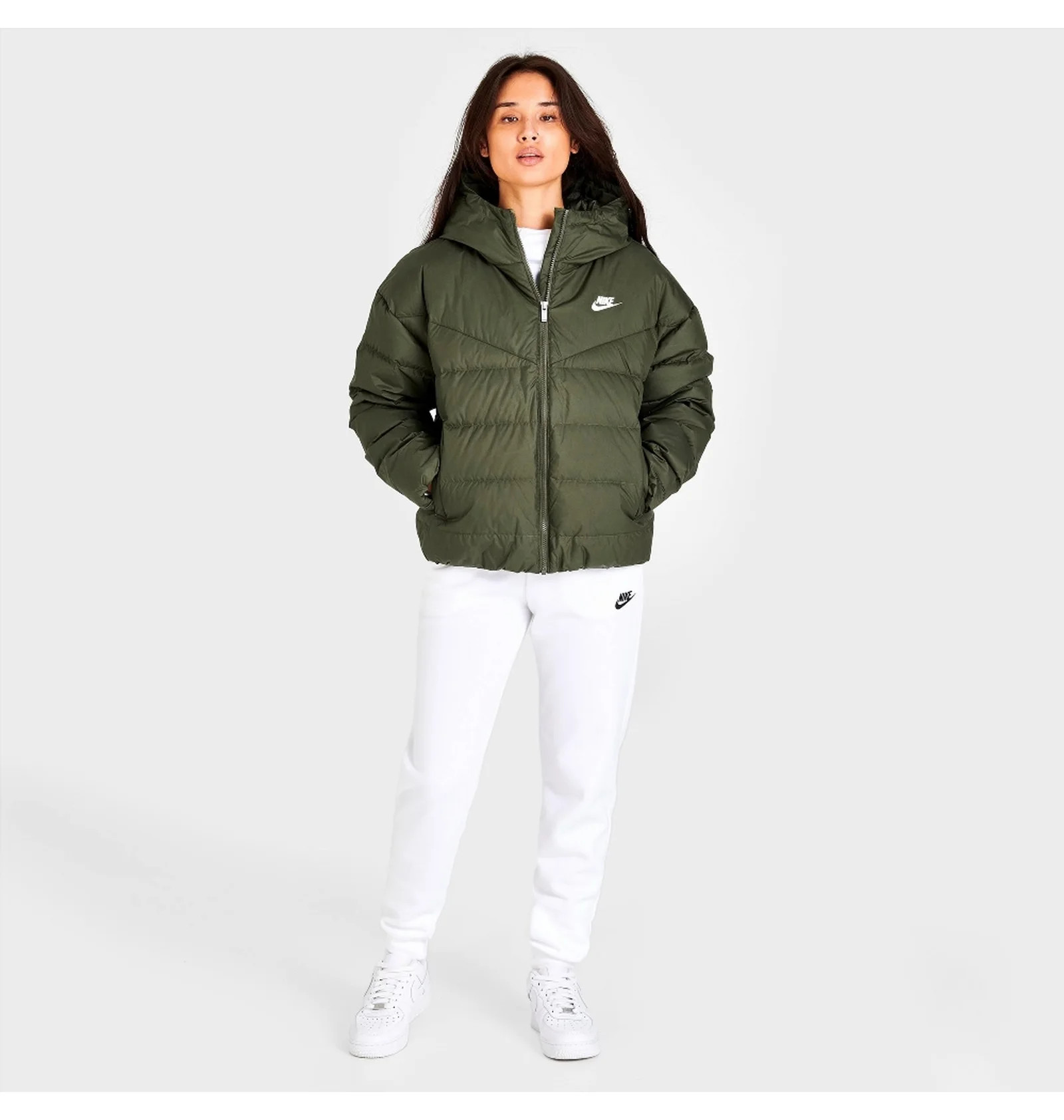 Куртка жіноча Nike Sportswear Storm-Fit Windrunner Down Hooded Jacket Green DQ5903-222